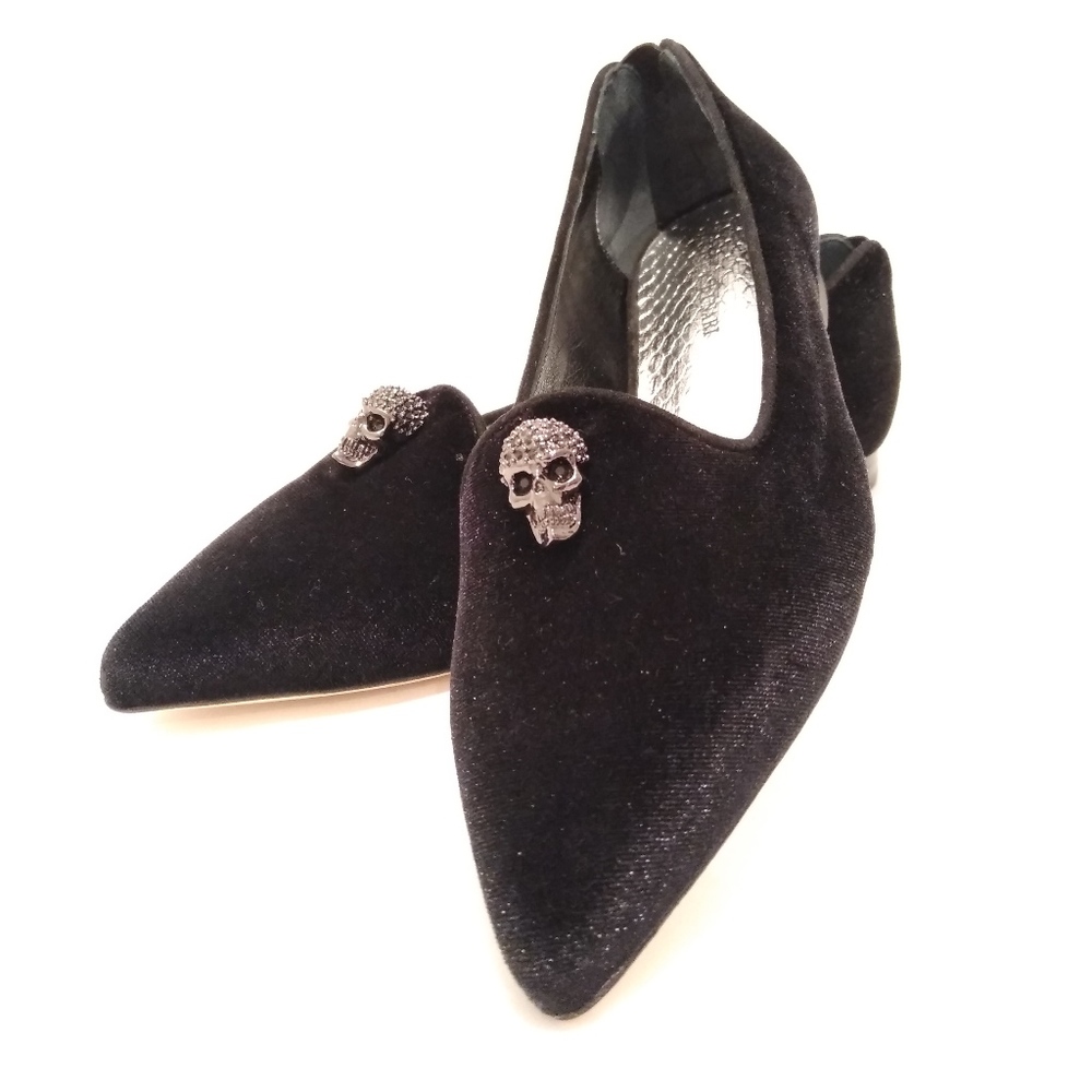 Black Velvet Pointed Flats